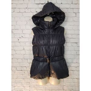 Elsy Junior Size XLarge Black Puffer Vest W/ Removable Hood.